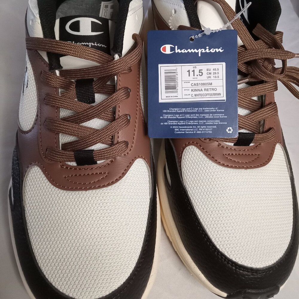 Champion Kinna Retro Shoes NEW Mens Size 11.5 Beige Black Brown